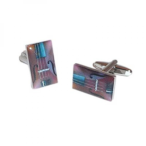 Mancuernas para hombre con imagen de violín miniatura 1