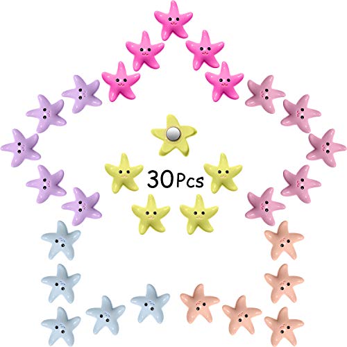 30 Pieces Starfish Magnets Fridge Magnets Multicolor Fridge Sticker Magnets For Refrigerator Furniture Whiteboard Decoration (Random Color) #TOP13