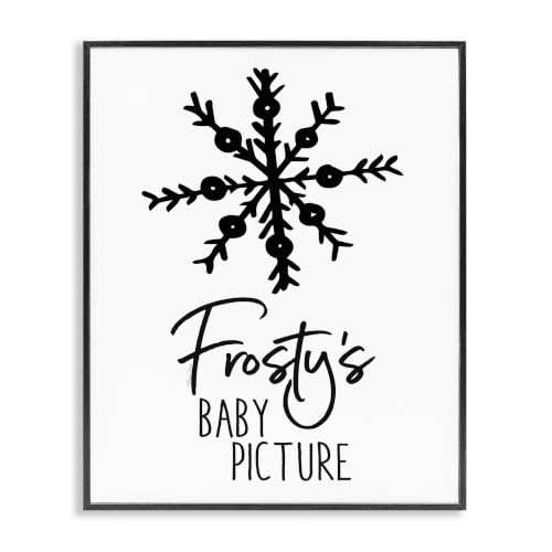 Humorous Frosty Snowman Snowflake, 16 x 20 Inch Framed Giclée Print