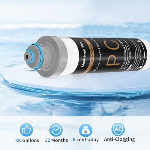 Image of WINGSOL Water Filter for Sink Faucet, Anti-Clogged, NSF /ANSI 42&53 Long-Lasting Pleated Filter Reduce PFAS /Lead /Chlorine /Odor /Sediment, Quick Change EZ Install Slim Under Sink Water Filtration System