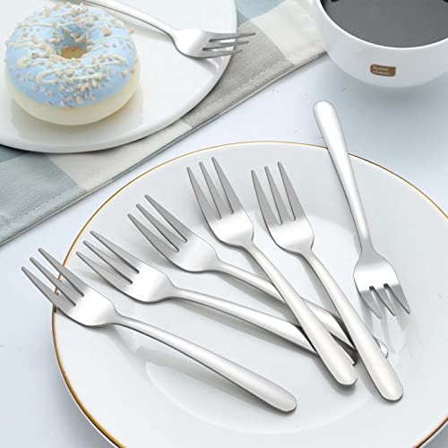 Miniatura 4 de Bewos 24 Piezas De Tenedores De Postre, Tenedores De 5,31 Pulgadas 13,5cm , Acero Inoxidable, Seguridad De La Lavavajilla, Pulidos Con Espejo, Uso Para El Hogar, Hotel