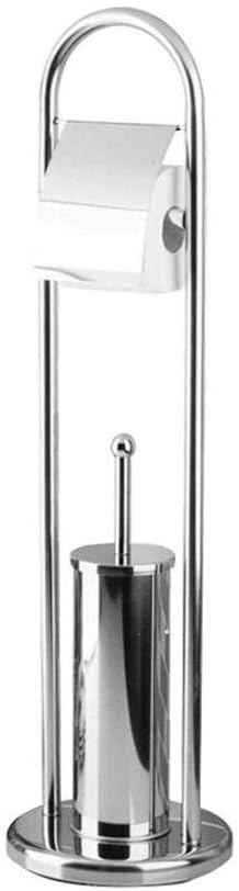 ZBYY Freestanding Toilet Roll Holder 2 In 1Stainless Steel Toilet Paper Holders Toilet Brush Bathroom Toilet Paper Roll Stand Dispenser