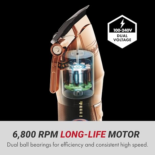 BaBylissPRO ROSEFX+ Professional Barber Cord/Cordless Hair Clippers for Men, All Metal, Lithium Battery with 3-Hour Runtime, Rose Gold by BaBylissPRO - Image 2