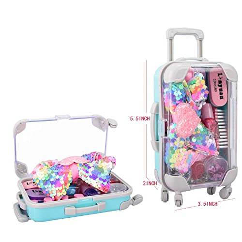21Pcs Nail Art Kit For Girls With Suitcase, Nail Makeup Set With Non-Toxic Peel-Off Nail Polish For Girls, Diy Stickers, False Nails, Glitter And Bow Tie, Nail Decoration Gift For Girls Age 6-15 #TOP6