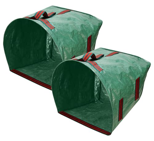ARCITON 2X 220L Sacchi da Giardinaggio, Robusto Polipropilene (PP) Sacchi per Rifiuti da Giardino, con 6 Maniglie Riutilizzabile Sacco Raccogli Foglie