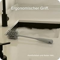 blackswedenhome Flaschenbürste lang - Hochwertige, langlebige Borsten - Modernes Design Flaschenreiniger Spülbürste Grau für Flaschen und Gläser 1 Stück - Hellgrau – Ansicht 7