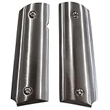 1911 Full Size Grips Solid Stainless Steel Panels with Ambi Safety Cut Fits Government & Commander Includes 4 Mounting Screws