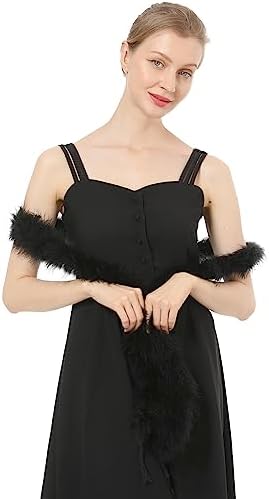 2 Yards 22g Marabou Fluffy Feather Boa DIY Craft Trim Halloween Wedding Party Decoration-Black