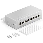 deleyCON – deleyCON CAT 6 Patchpanel Verteilerfeld 8 Port RJ45 - Grau