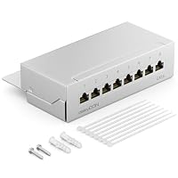 deleyCON – deleyCON CAT 6 Patchpanel Verteilerfeld 8 Port RJ45 - Grau