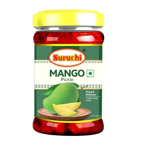 Image of Suruchi Mango Pickle - 100g | Khatta Aam Ka Achar | Ready to Eat Mango Pickle | Authentic Indian Achar | Pure & Natural Ingredients | Hygienically Packed (Pack of 1)