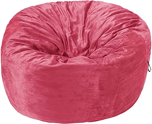 Amazon Basics Memory Foam Filled Bean Bag Chair With Microfiber Cover, 5 Ft, Pink, Solid #TOP1