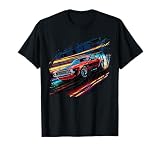 Un diseño retro de muscle car para los amantes de los autos y los entusiastas de las carreras con llamas ardientes para los apasionados de los autos antiguos, los hot rods y la emoción de la velocidad y las carreras. Destaca y expresa algo