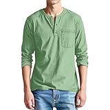 Camiseta térmica de manga larga para invierno, corte estrecho, cuello redondo, suave, cómoda y transpirable, camiseta informal para uso diario y actividades al aire libre, verde, M