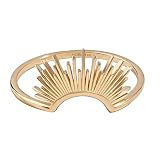 Sunburst Stacking Curve Wedding Band | 14k Solid Gold Arched Nesting Stack Ring Enhancer for Women |