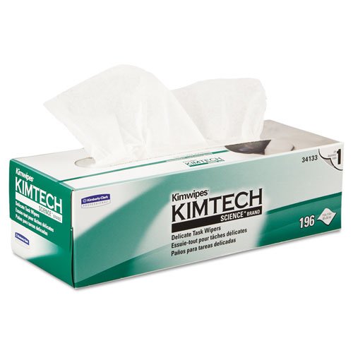 Photo 1 of Kimberly-Clark 34133 Kimtech Science Kimwipes Delicate Task Wipe, 11.8" Width, 11.8" Length, White, Pack of 198