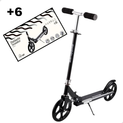 Patinete Adulto Juvenil Scooter 2 Rodas Até 100 Kg Criança Adolescente (Preto)