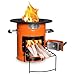 Produktbild grillart® Raketenofen Outdoor Powertrain  effizienter Holzofen als Campingkocher für Dutch Oven und Grillpfannen  besonders effizient bei geringer Rauchentwicklung (Orange ohne Tasche)