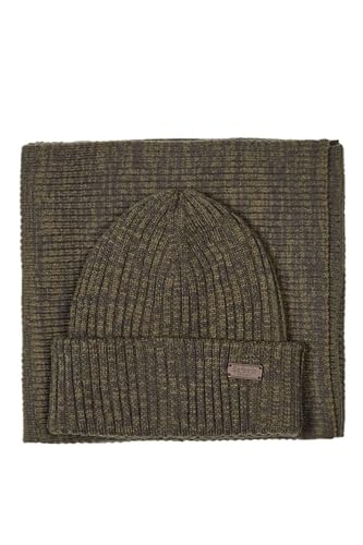 Barbour Scarf and hat set MGS0019 GREEN, Olives Twist, One size