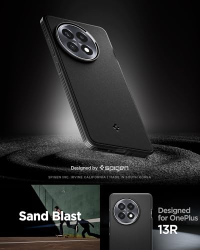 Image of Spigen Essential Sand Blast | OnePlus 13R Case [Air Cushion Protection] [Flexible] OnePlus 13R Back Cover | TPU - Matte Black