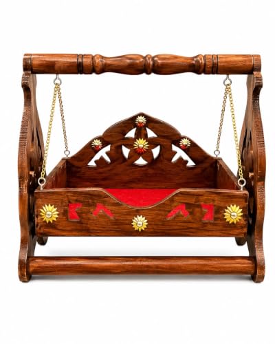Best Janmashtami Decorations from Amazon India 23 Wooden Laddu Gopal Jhula for Pooja | Big Size Kanha Ji Swing for ...