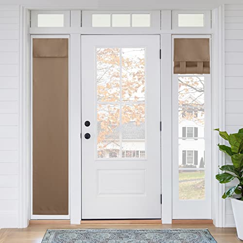 RYB HOME Sightlight Door Window Curtains, Privacy Window Curtains Thermal Insulate Covering for Patio/Glass/Front Door, 12 inch x 69 inches, Mocha, 1 Panel