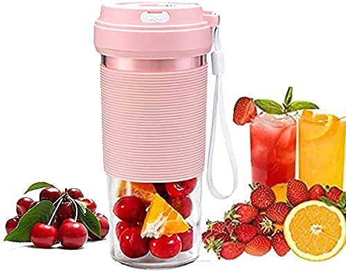 MIIKHI Máquinas exprimidoras, exprimidor portátil, licuadora recargable por USB, 300 ml, gran capacidad, arranque con una sola tecla