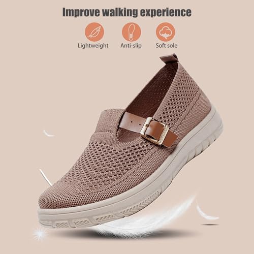Munich Orthopedic Sandals Women, Soft Sole Comfortable Square Buckle Woven Breathable Mesh Walking Sandals2