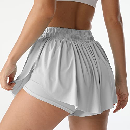 Image of Flowy Athletic Shorts for Women Running Tennis Butterfly Shorts Girls 2-in-1 Double Layer Quick-Drying Comfy Shorts