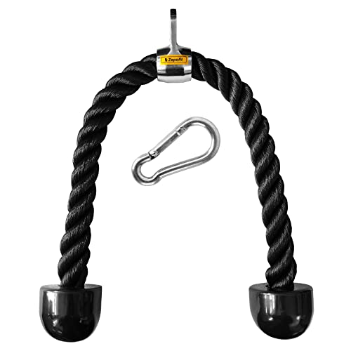 Zepofit Corde Triceps de Traction Poulie Musculation - 70 CM Cordes Biceps Câble Gym Accessoire de Tirage Poignées de Résistance (Noir) Cover