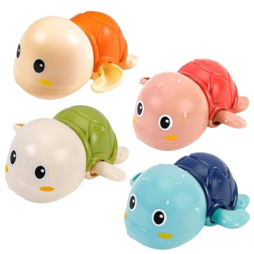 Image of PLUSPOINT Bath Toys for Toddlers | 4 Pack Swimming Turtle Bath Toys | Wind Up Floating Water Toys for Babies & Kids | Bathtub, Pool & Water Play Toys for Boys & Girls 1+ Years