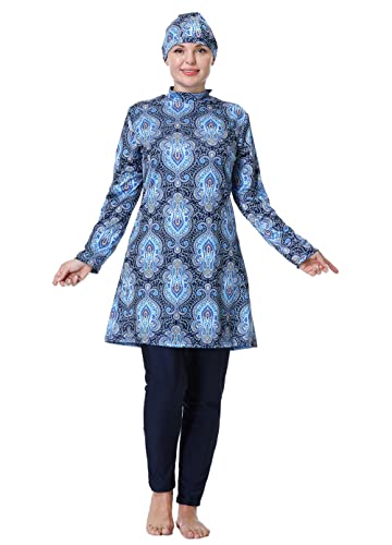 GladThink Mujer Musulmán Sobredimensionado Modest Traje de baño Islam Tradicional Burkini Marina 8XL Cover