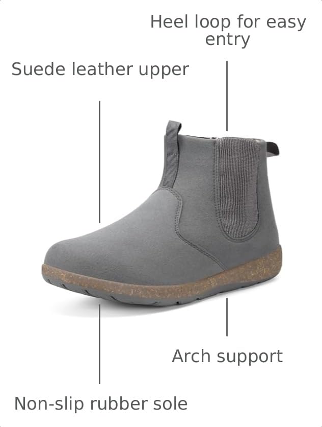 Image of Womens Mens Chelsea Boots Minimalist Winter Snow Boots Wide Width Ankle Booties with Arch Support Slip-on Short Boot Shoes