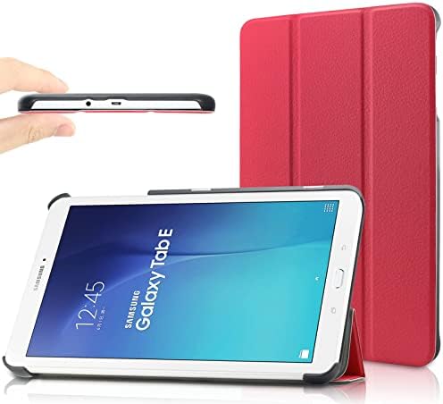 Case Samsung Galaxy Tab E 9.6 Inch Cover 2015 Stand Book Flip Smart Magnetic Cover smt560 smt561 (Red)