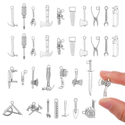 KFHENSOMR 33Pcs Miniature Doll House Tools 1/12 Scale Dollhouse Accessories