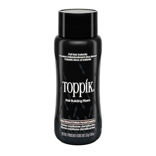Toppik Fibras Capilares Castaño Medio, Fibras de Queratina para Crear más Densidad en el Cabello de Forma Inmediata, 55 g