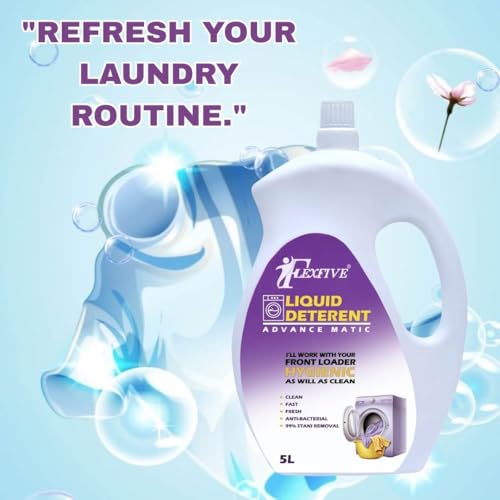 Image of Total Wash Matic Detergent Liquid | 5Ltr | Removes Tough Stains | Gentle on Clothes | Refreshing Fragrance | Liquid Detergent for Washing Machine and Hand Wash | (Lavender)
