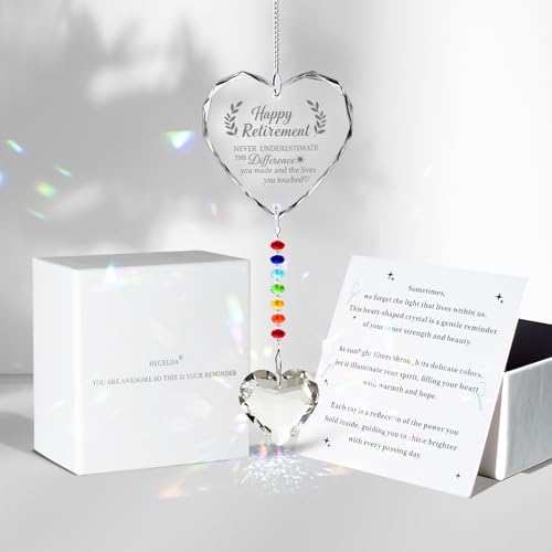 Retirement Gift for Woman, Happy Retirement Gift for Woman, Difference You Made Crystal Suncatcher for Retirement Party Decorations, Retired Gifts for Coworkers Leaving (Retirement)