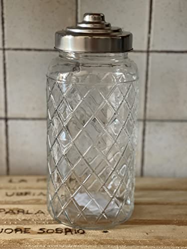 WELKHOME tarro de cristal, galleta, recipiente de cereales, tarro de cristal con cierre hermético Cover