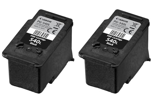 Image of Canon PG-540L Black Ink Cartridge Dual Pack - For PIXMA MG2150 MG3150 MG3650 MG4250 MX535 MX475 TS5150 MG2250 MG3550 MX395