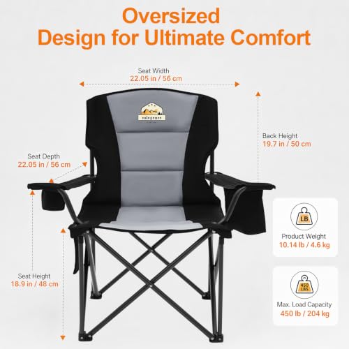 Colegence Oversized Heavy Duty Camping Chairs 2-Pack
