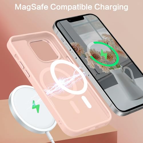 Coque iPhone 13 Pro rose compatible MagSafe et translucide mate - 5
