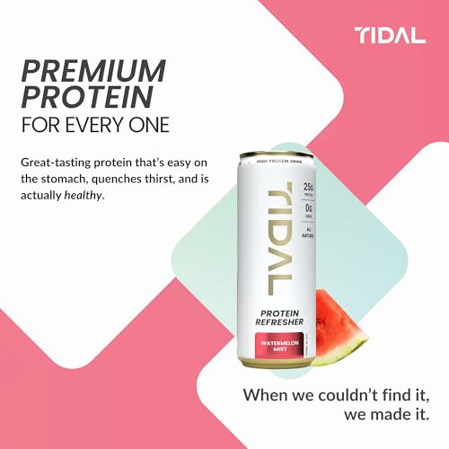 Image of TIDAL PROTEIN REFRESHER | 25g grass-fed whey protein in a clear, sugar-free protein water with BCAAs, electrolytes, and no chalky aftertaste