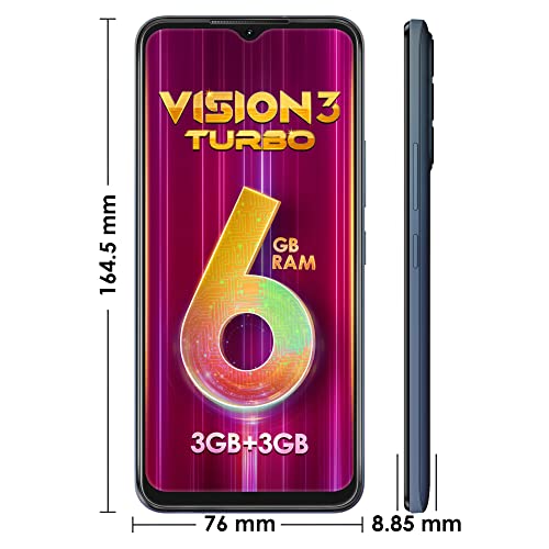 Image of itel Vision3 Turbo (6.6-inch HD+ IPS Waterdrop Display| 3GB RAM+3GB Turbo RAM and 64GB ROM Memory |18W Fast Charging | 5000mAh Battery |Fingerprint Sensor + Face Unlock) Deep Ocean Black