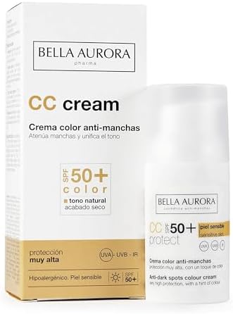 Bella Aurora CC Cream Antimanchas SPF 50+ con Color | Unifica el ...