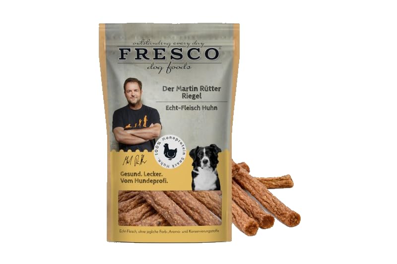 Fresco - Der Martin Rütter Riegel | Probierpaket aus 5 Sorten | Der Echt-Fleisch Monoproteinsnack | 5X 100g