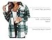 Tanming Womens Brushed Flannel Plaid Lapel Button Short Pocketed Shacket Shirts Coats（01 Green-S）