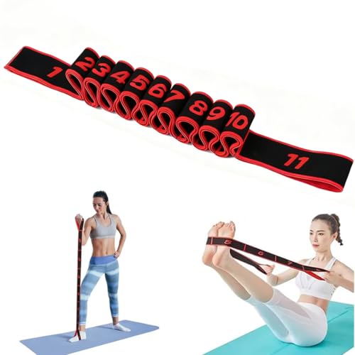 Sangle de Yoga, Band D'étirement de Yoga avec 11 Boucles,