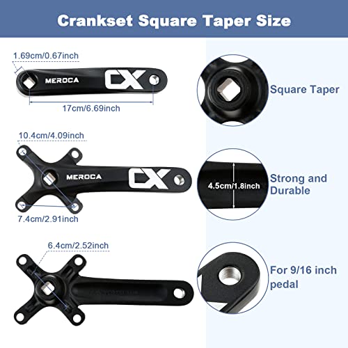 Petchor MOUNTAIN BIKE CRANKSET SQUARE TAPER Square Taper Crankset Mtb, Mountain Bike Single Speed Crankset thumb #4