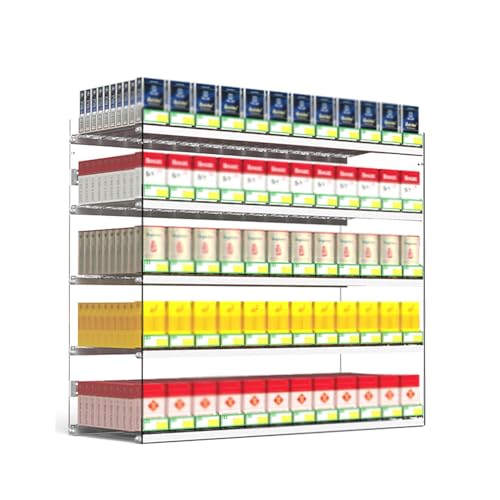 Vitrina acrílica para cigarrillos automática con pulsador y panel totalmente transparente